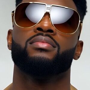 Gold Frame Aviator Sunglasses Square Oversize Fashion Designer Sun Glasses Shade